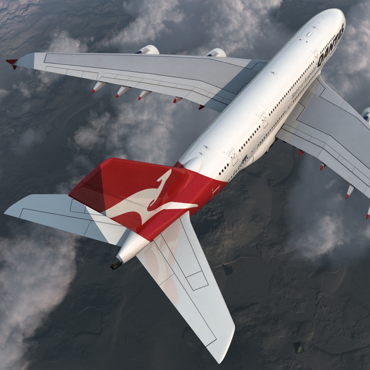 Airbus A380 800 Qantas 3D