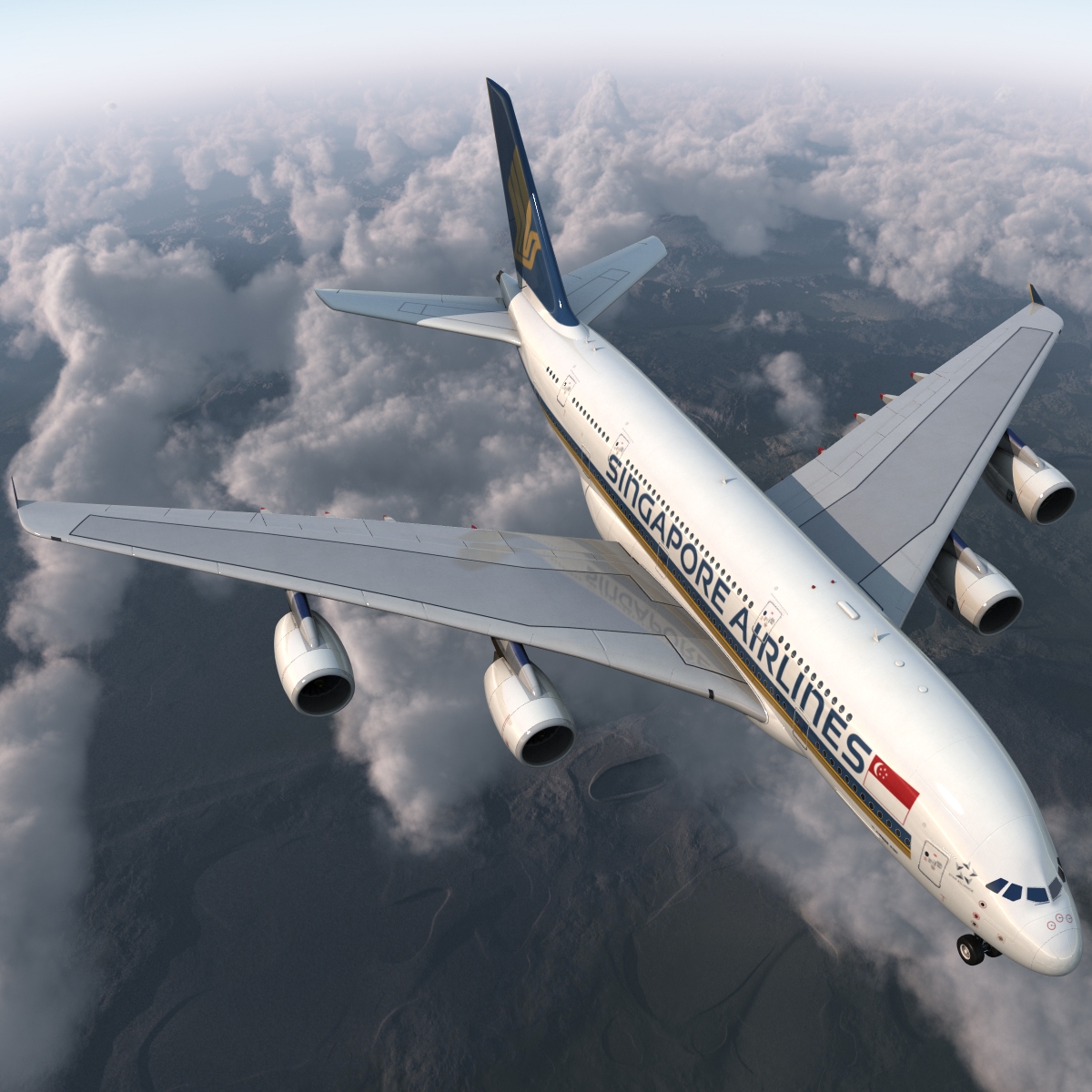 Airbus A380 800 Singapore Airlines 3D model