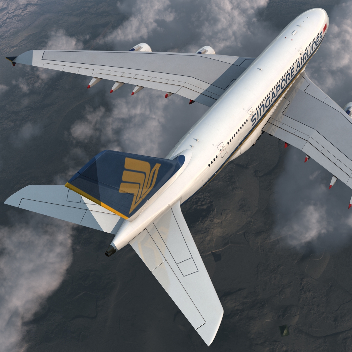 Airbus A380 800 Singapore Airlines 3D model