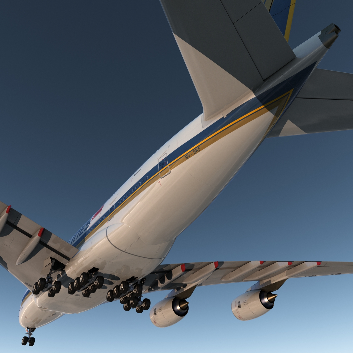 Airbus A380 800 Singapore Airlines 3D model