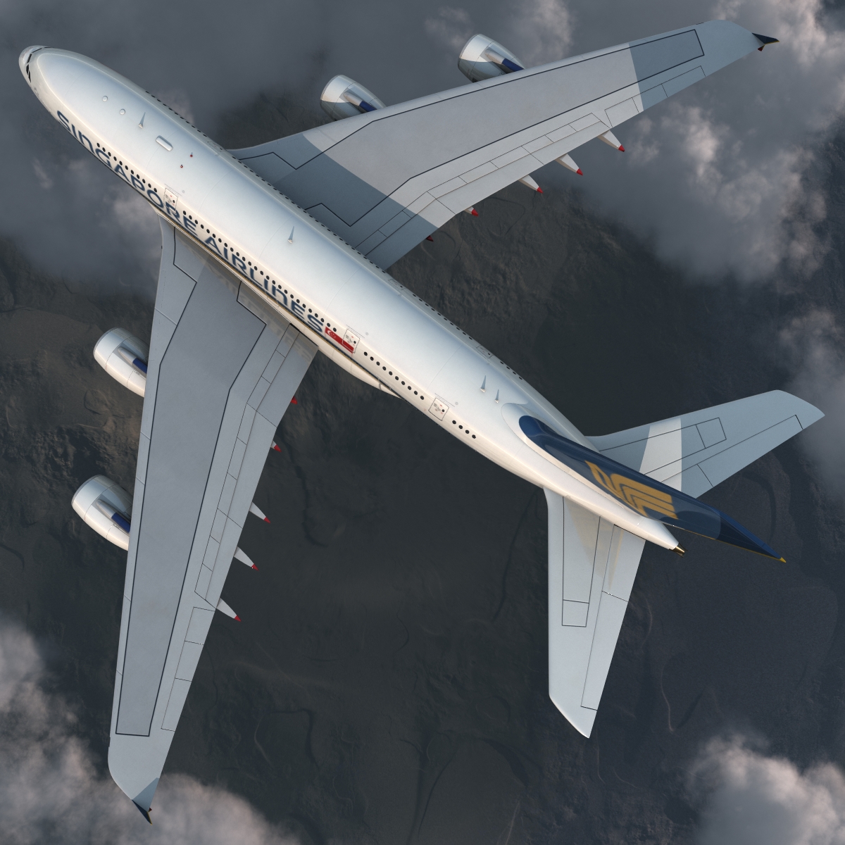 Airbus A380 800 Singapore Airlines 3D model