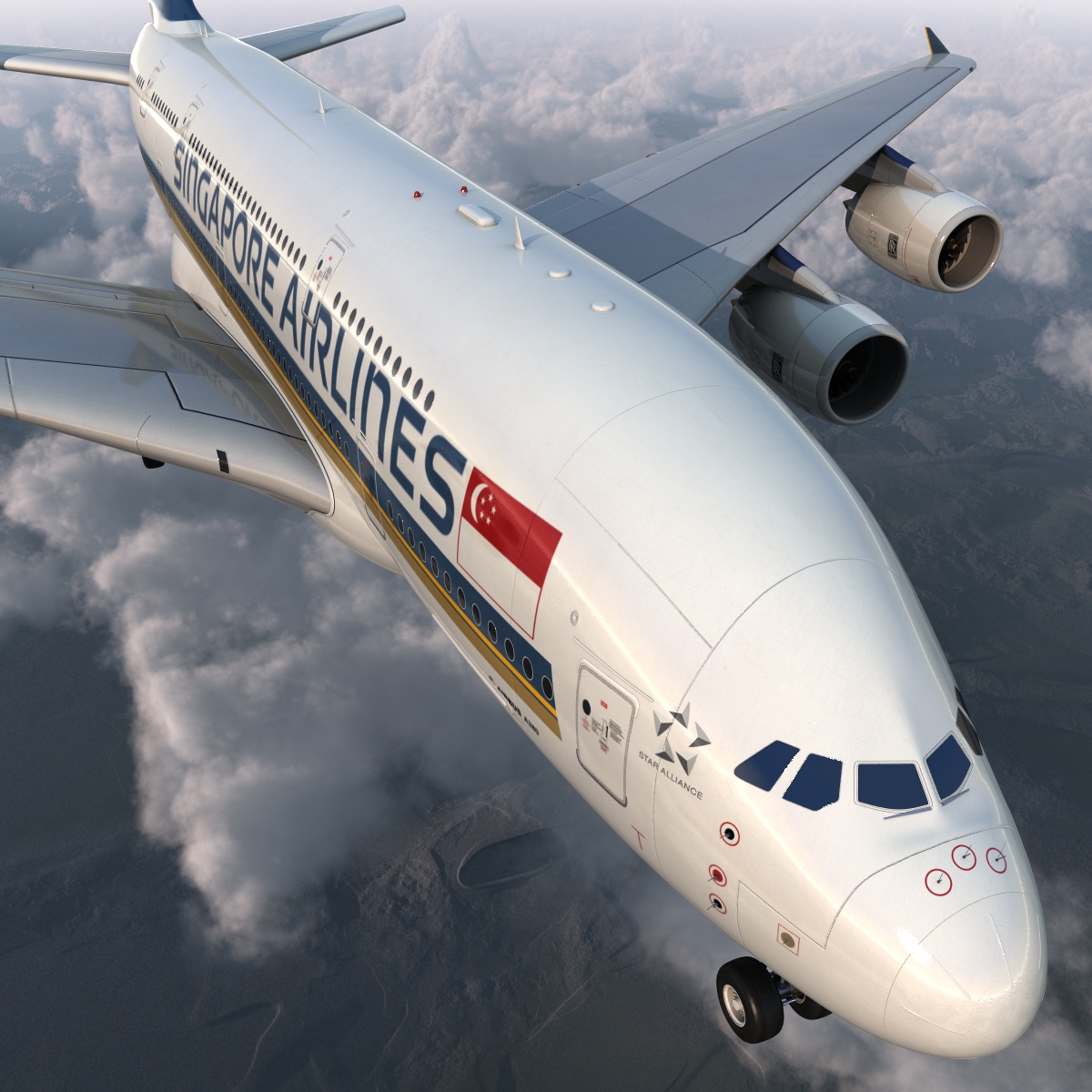 Airbus A380 800 Singapore Airlines 3D model