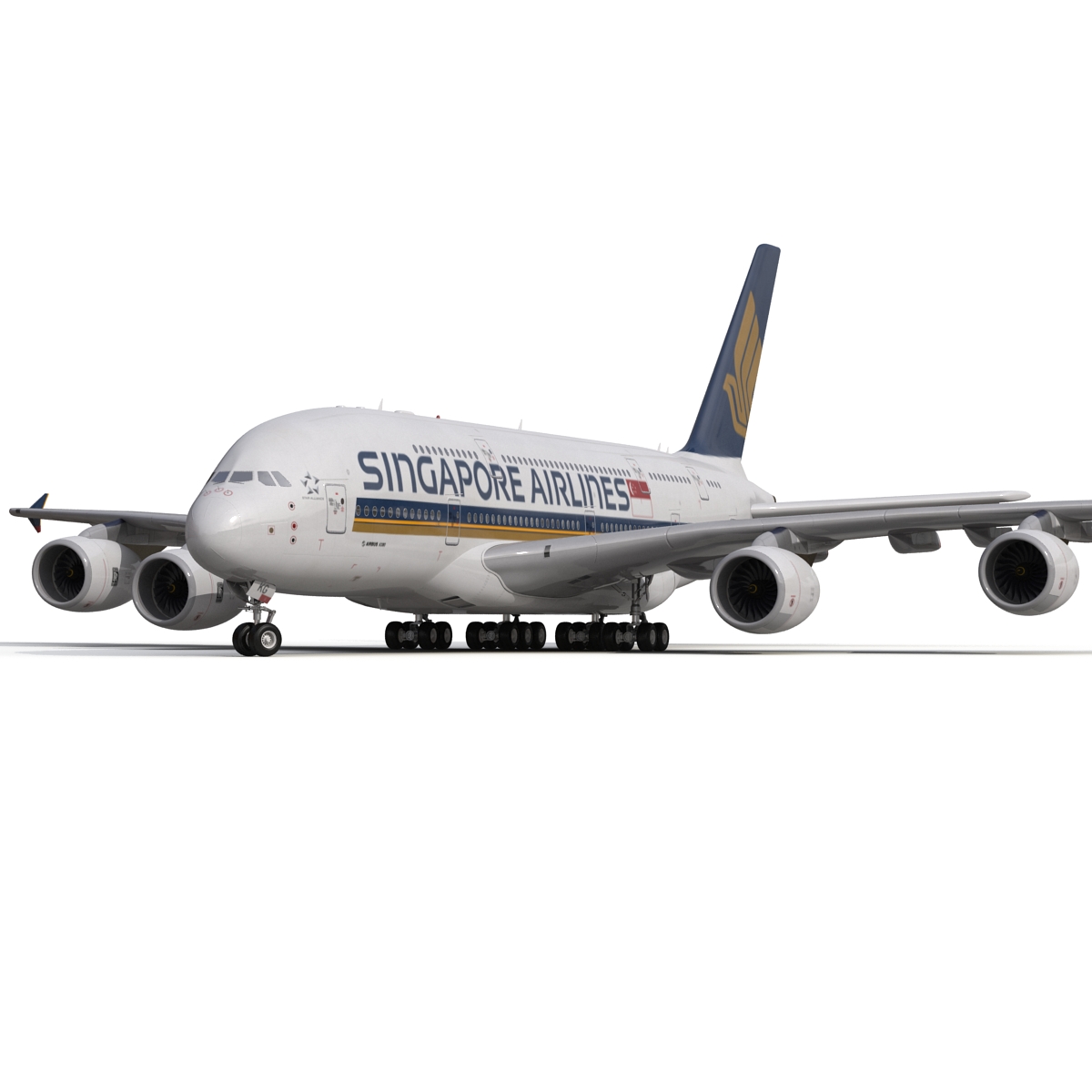 Airbus A380 800 Singapore Airlines 3D model