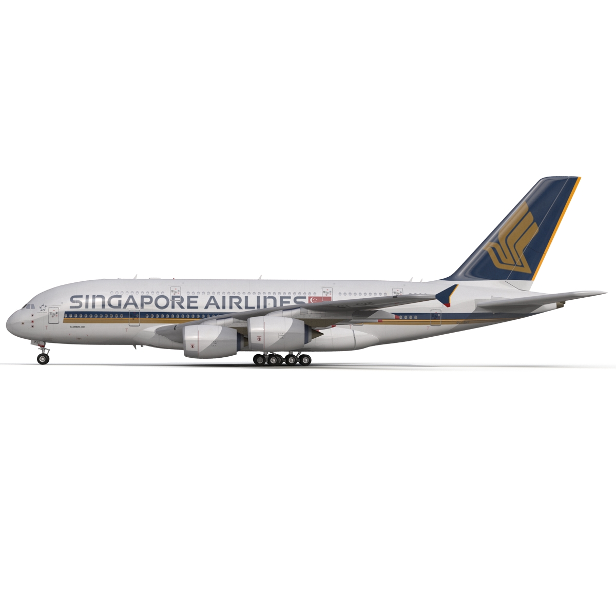 Airbus A380 800 Singapore Airlines 3D model