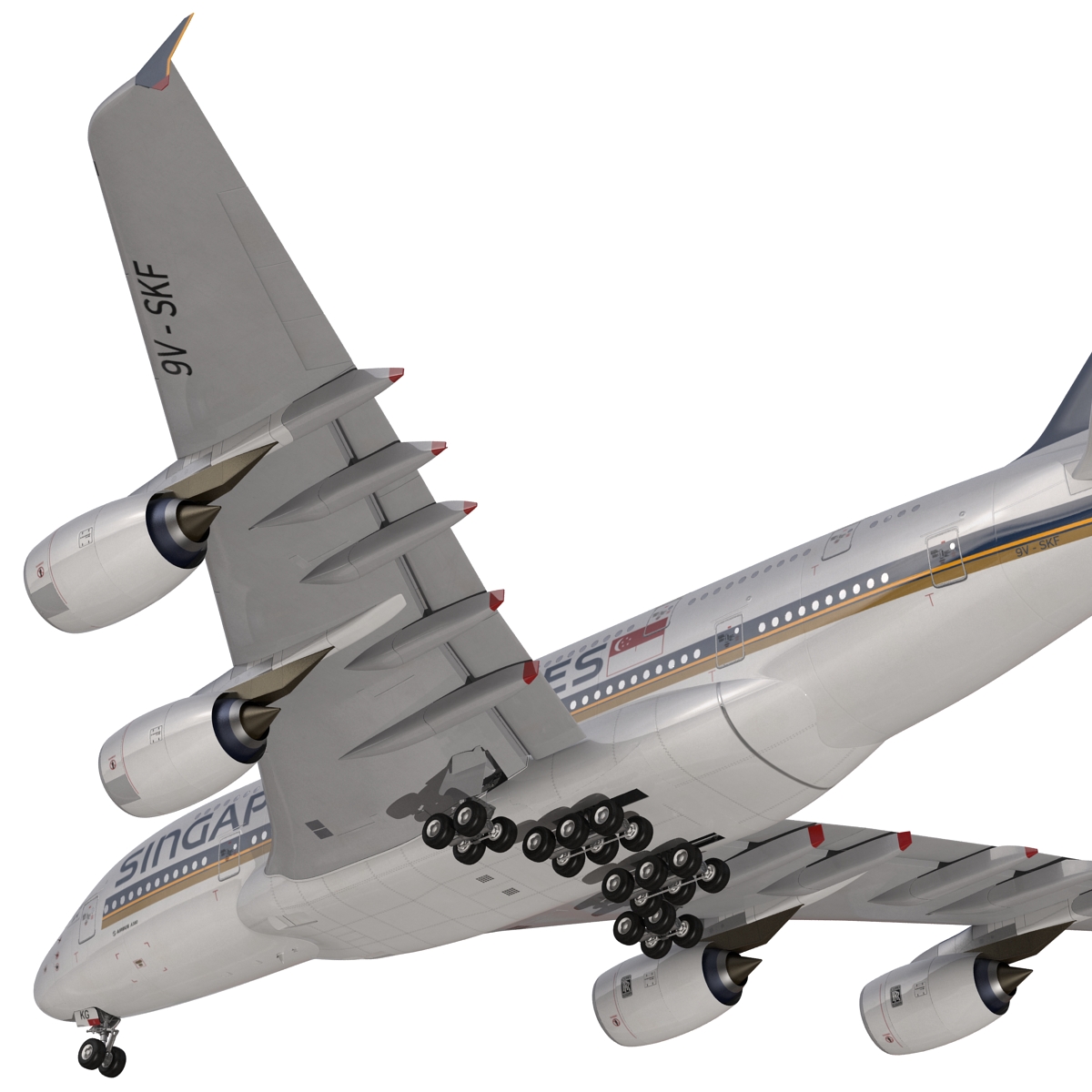 Airbus A380 800 Singapore Airlines 3D model