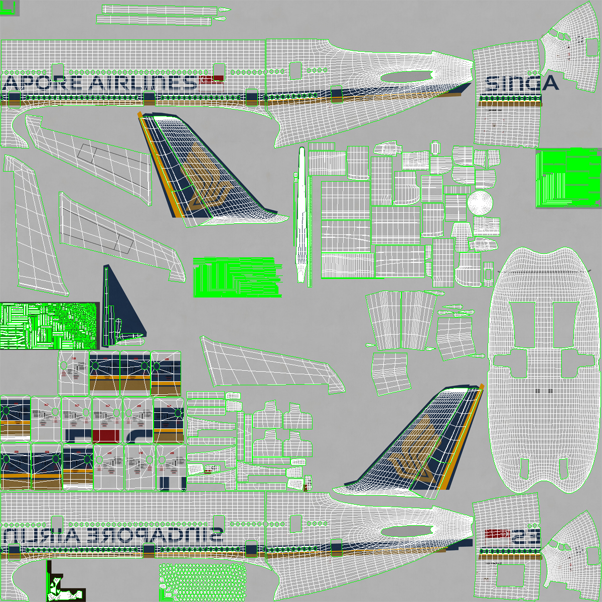 Airbus A380 800 Singapore Airlines 3D model