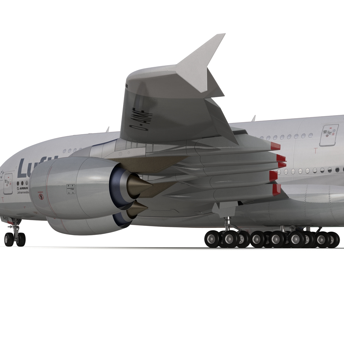 3D model Airbus A380 800 Lufthansa