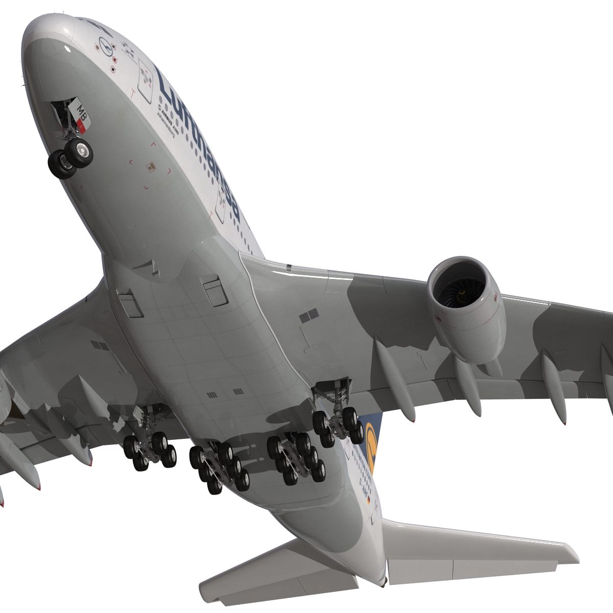 3D model Airbus A380 800 Lufthansa