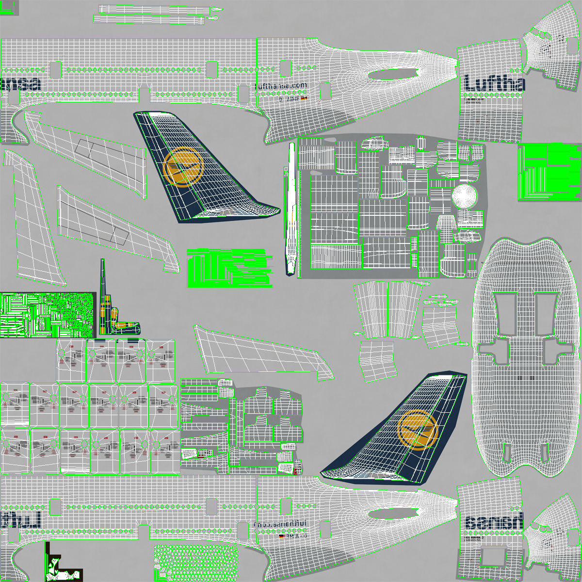 3D model Airbus A380 800 Lufthansa