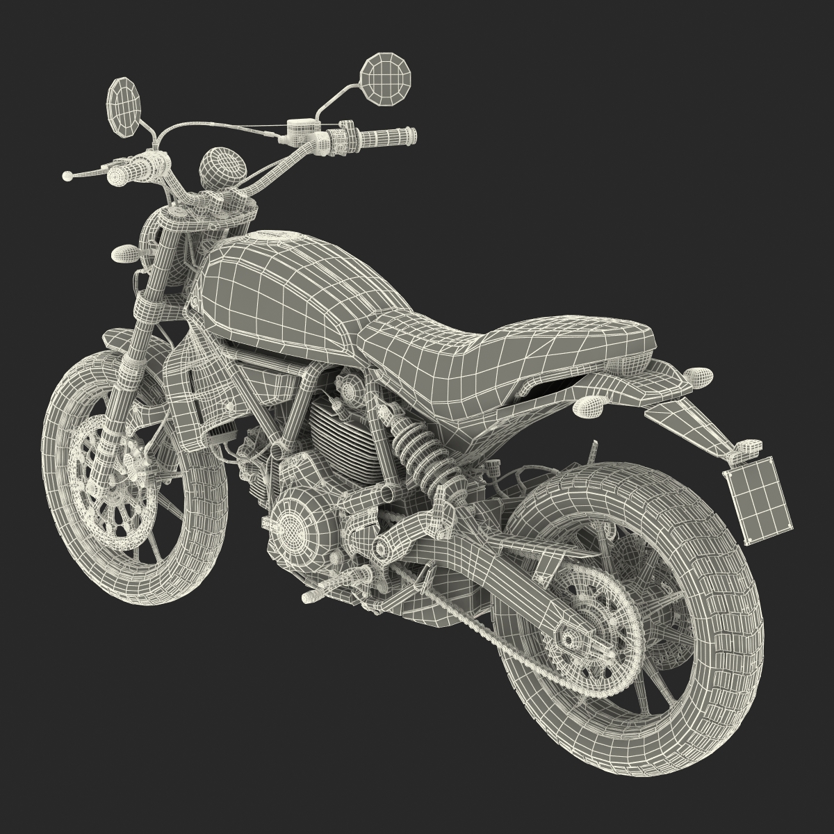 3D Ducati Scrambler Sixty2 model