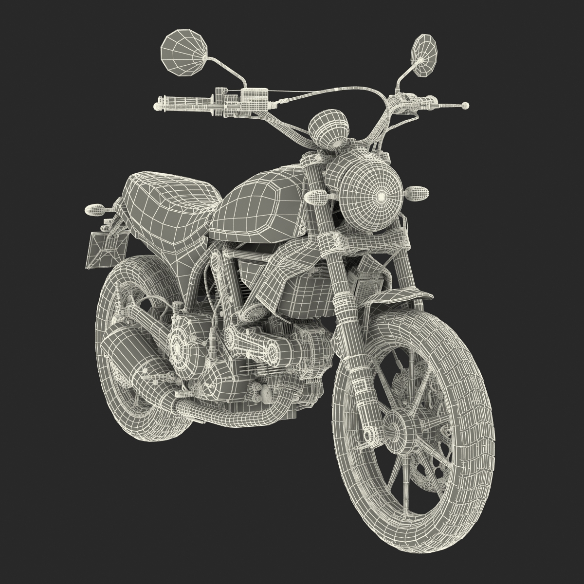 3D Ducati Scrambler Sixty2 model