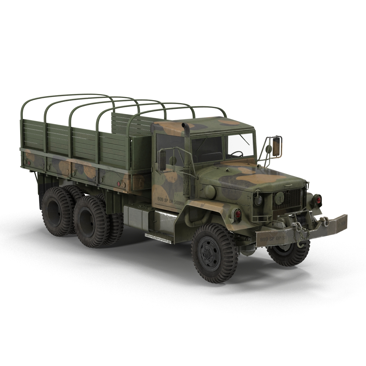 3D US Military Cargo Truck m35a2 Rigged Camo