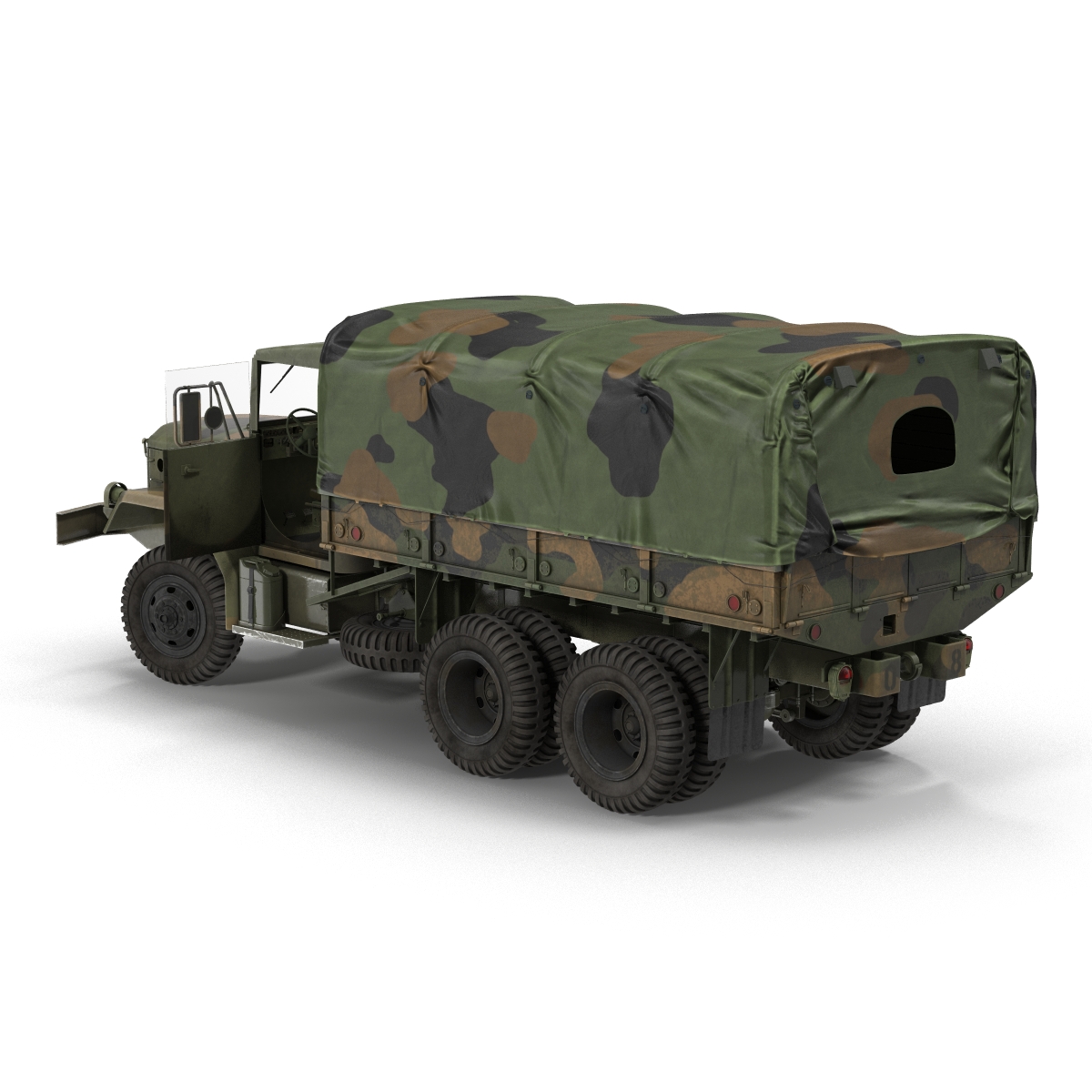 3D US Military Cargo Truck m35a2 Rigged Camo