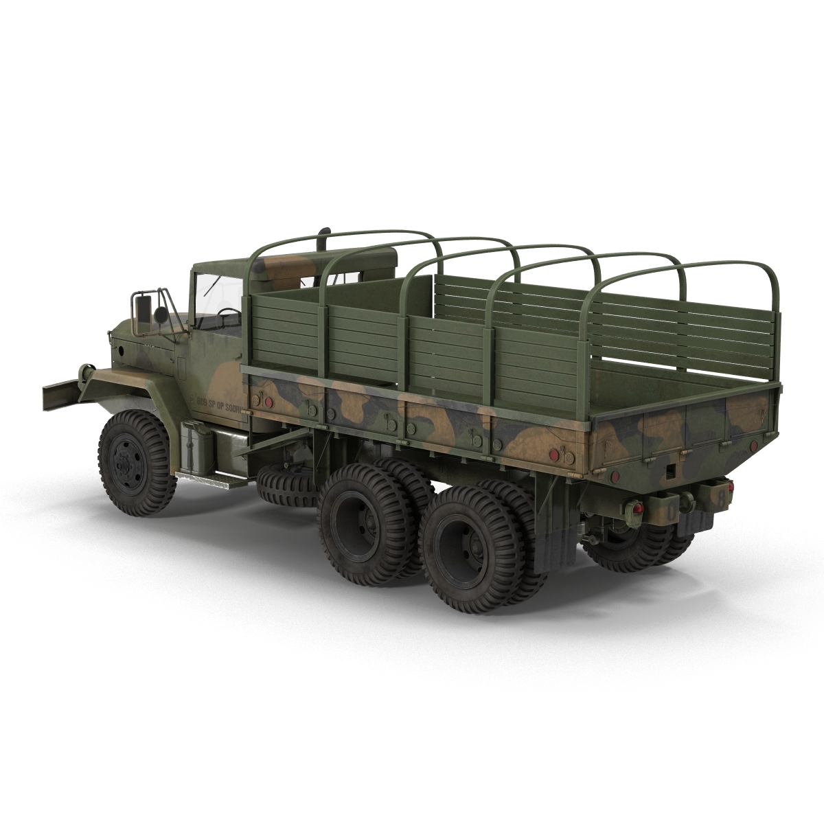 3D US Military Cargo Truck m35a2 Rigged Camo