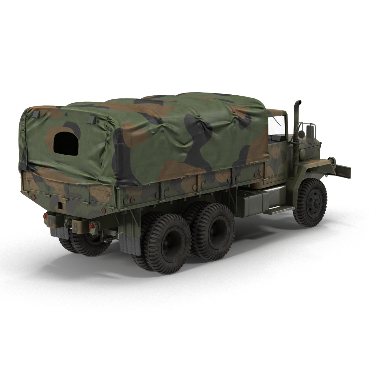 3D US Military Cargo Truck m35a2 Rigged Camo