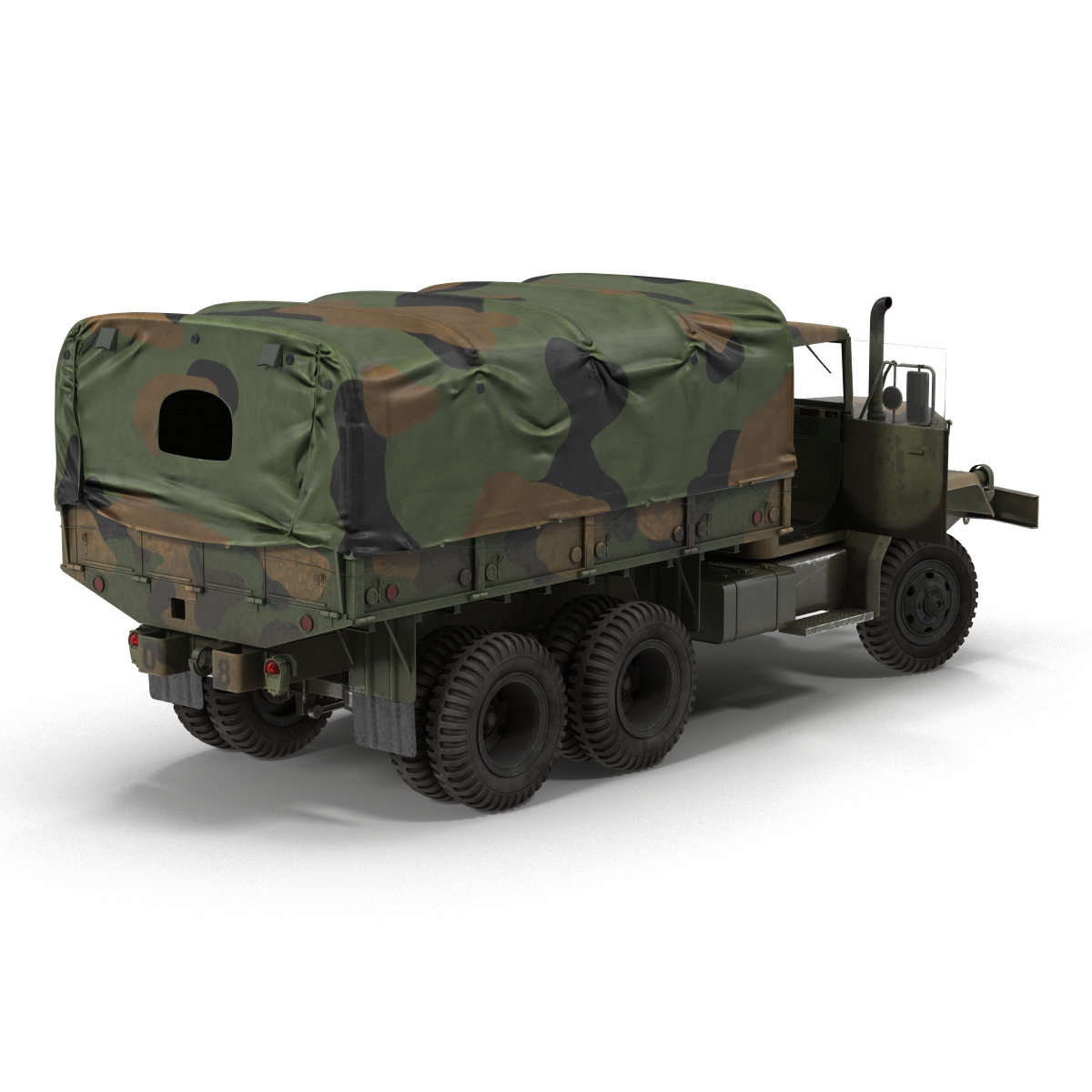 3D US Military Cargo Truck m35a2 Rigged Camo