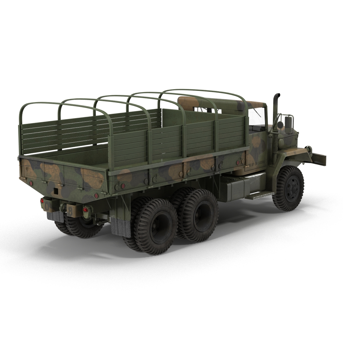 3D US Military Cargo Truck m35a2 Rigged Camo