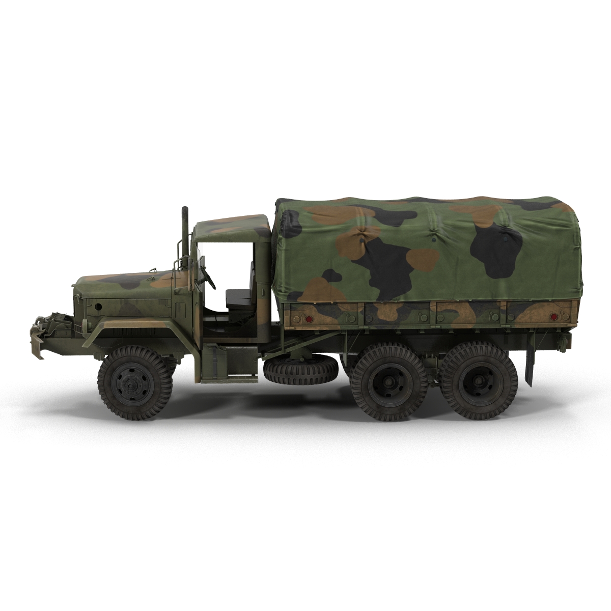 3D US Military Cargo Truck m35a2 Rigged Camo