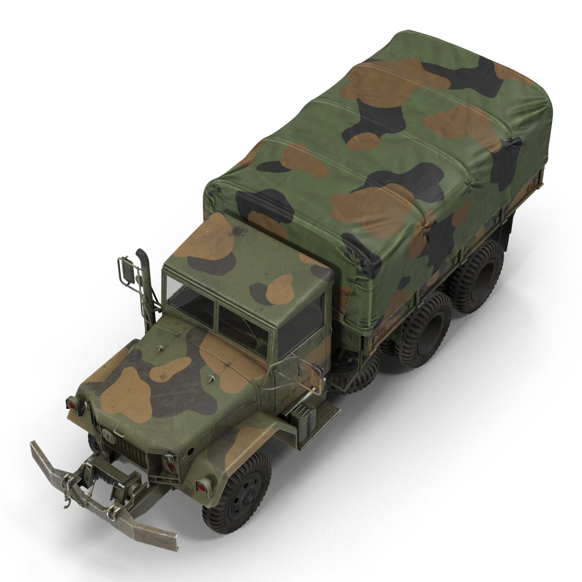 3D US Military Cargo Truck m35a2 Rigged Camo