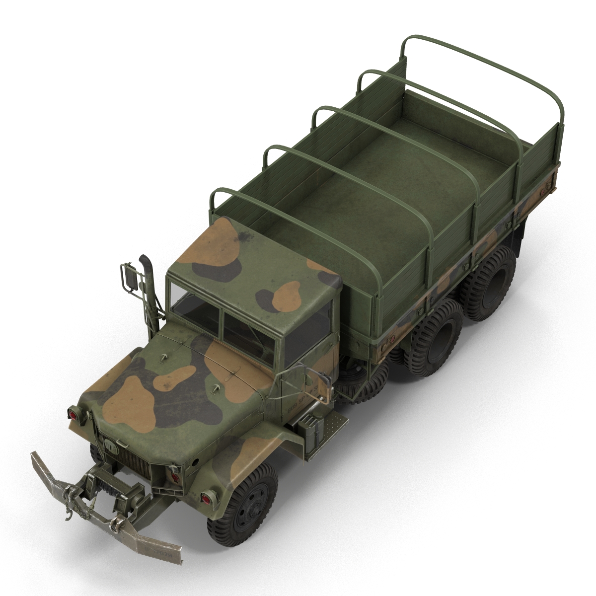 3D US Military Cargo Truck m35a2 Rigged Camo