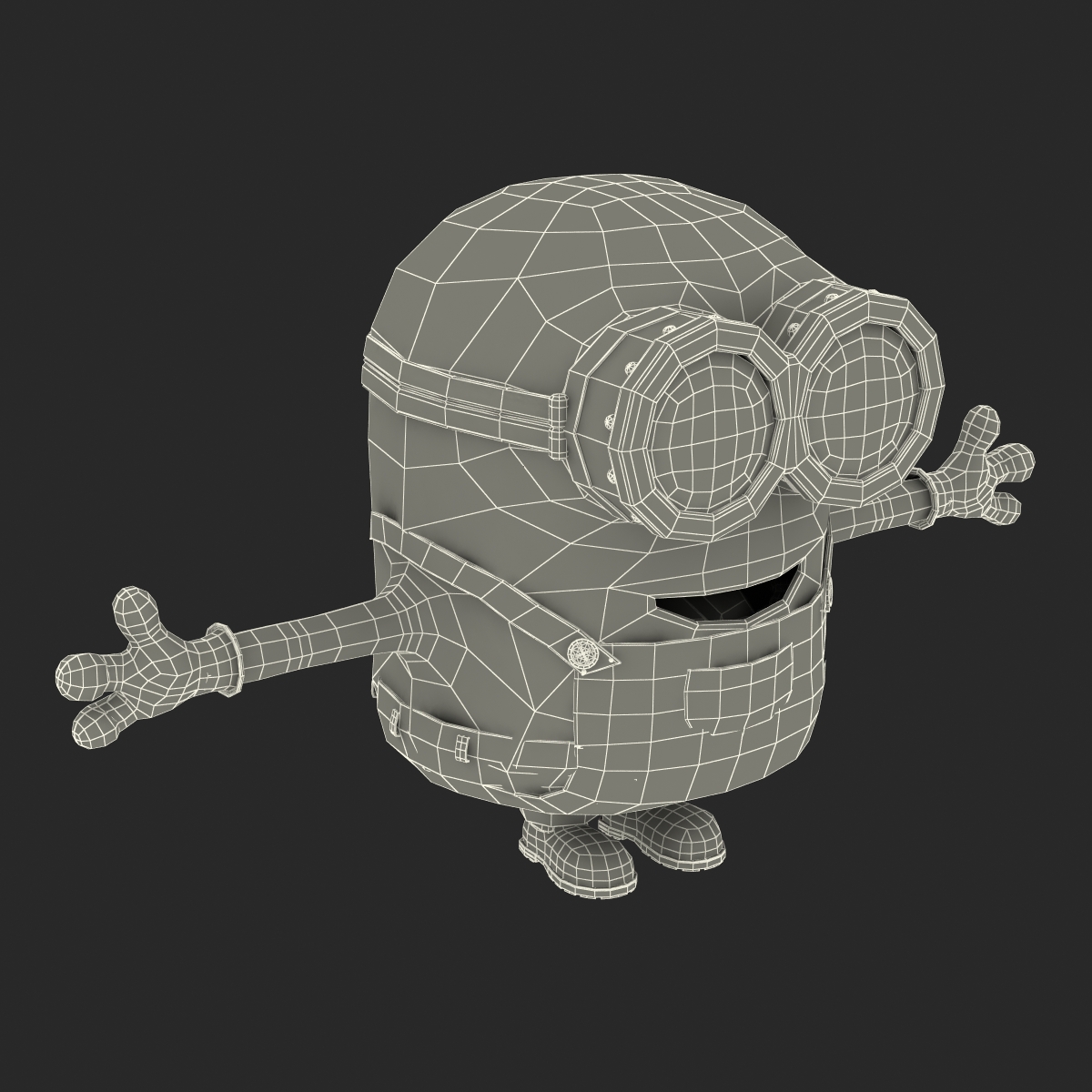 3D Short Two Eyed Minion Rigged model