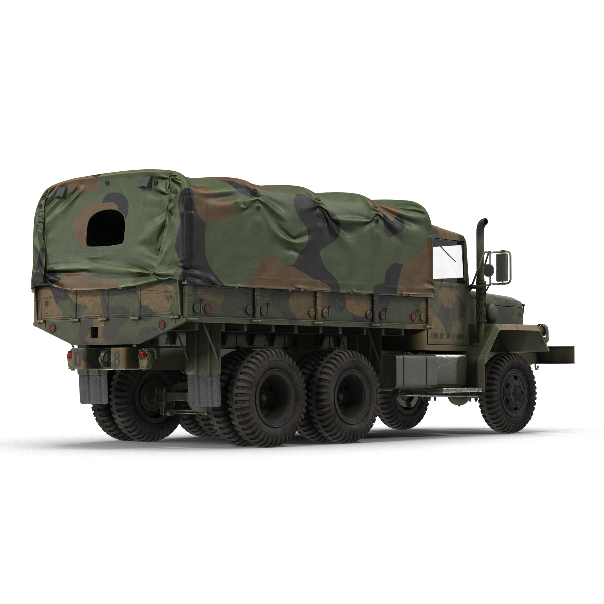 3D US Military Cargo Truck m35a2 Rigged Camo