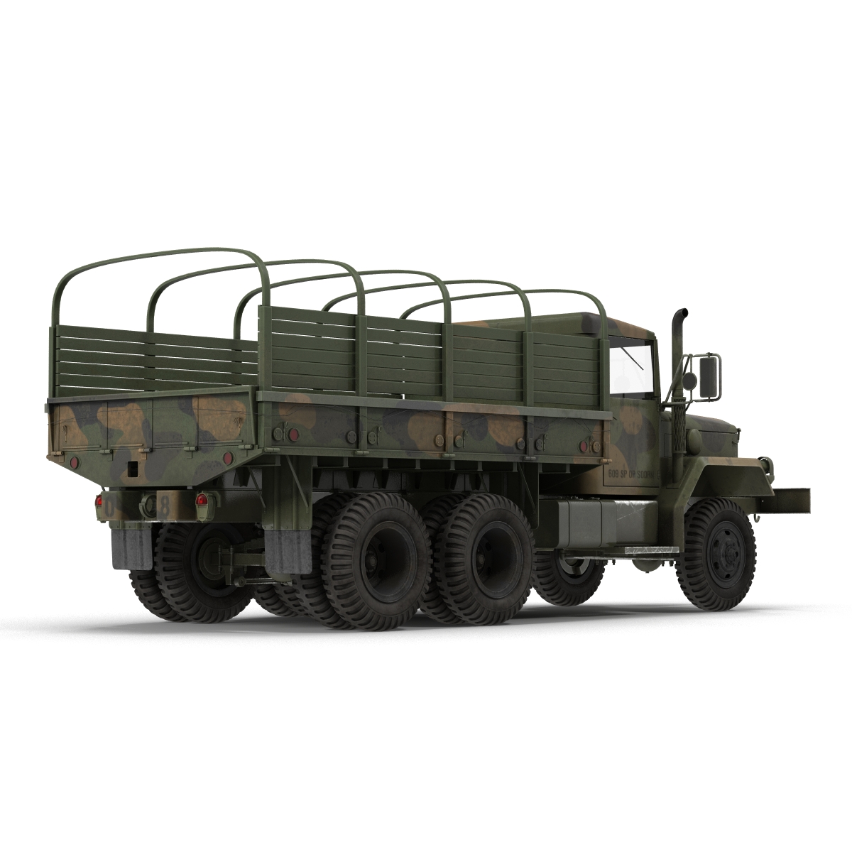 3D US Military Cargo Truck m35a2 Rigged Camo