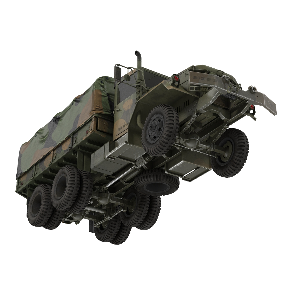 3D US Military Cargo Truck m35a2 Rigged Camo