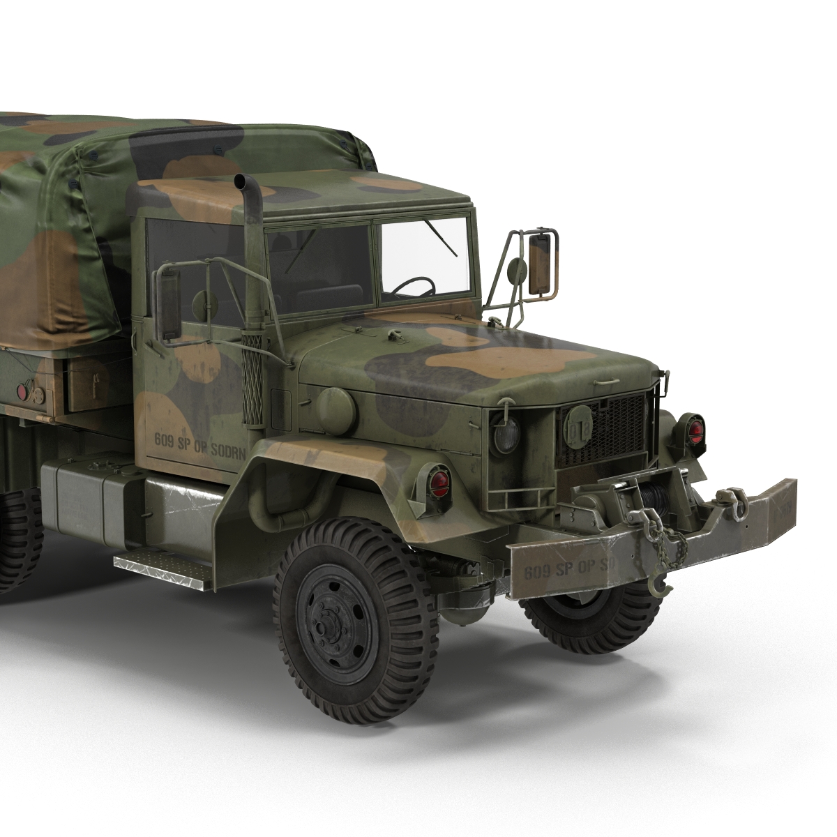 3D US Military Cargo Truck m35a2 Rigged Camo