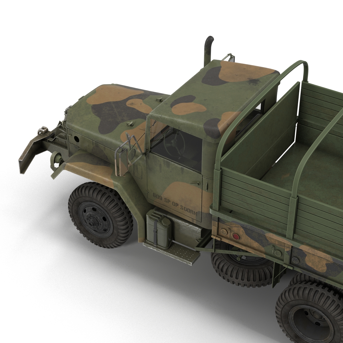 3D US Military Cargo Truck m35a2 Rigged Camo