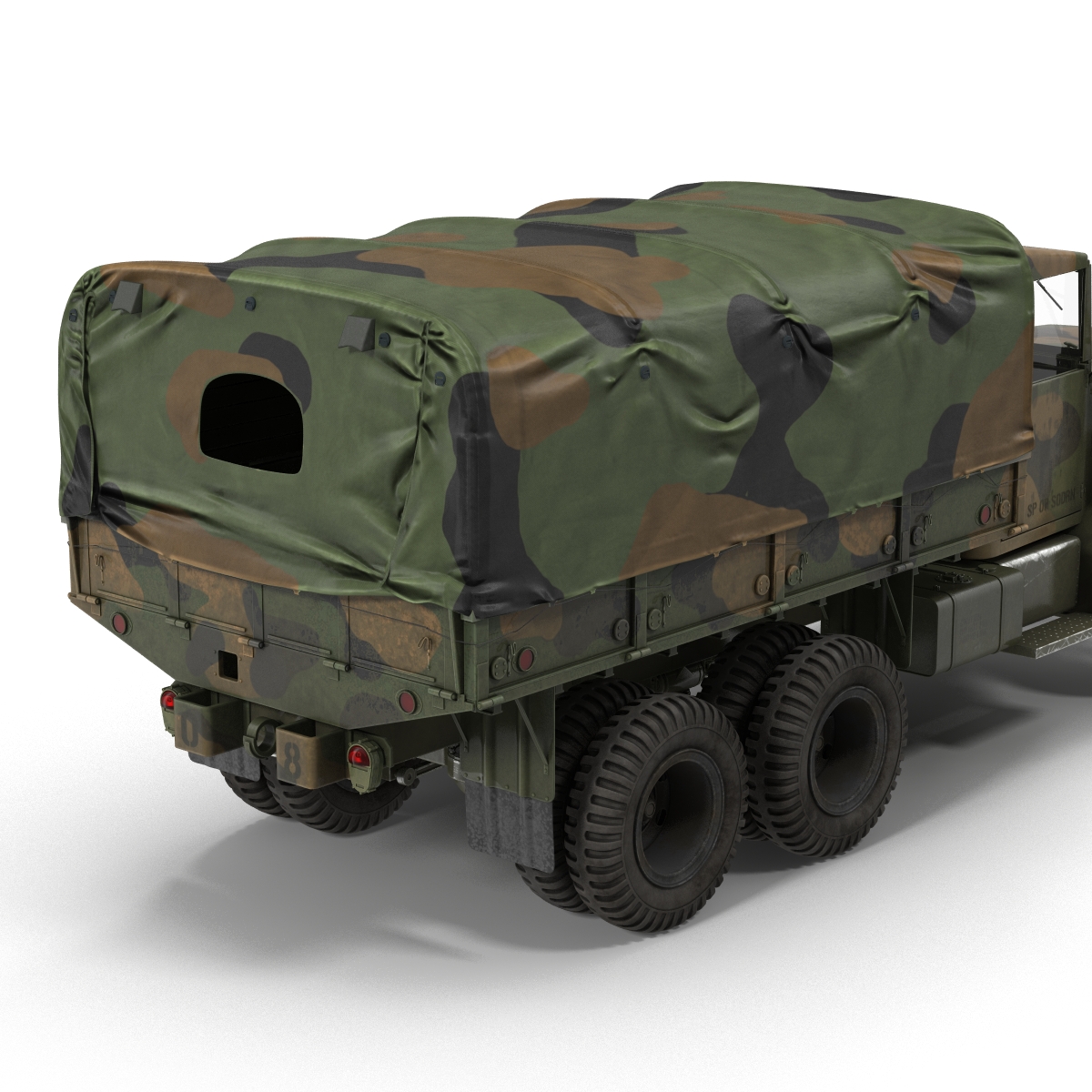 3D US Military Cargo Truck m35a2 Rigged Camo