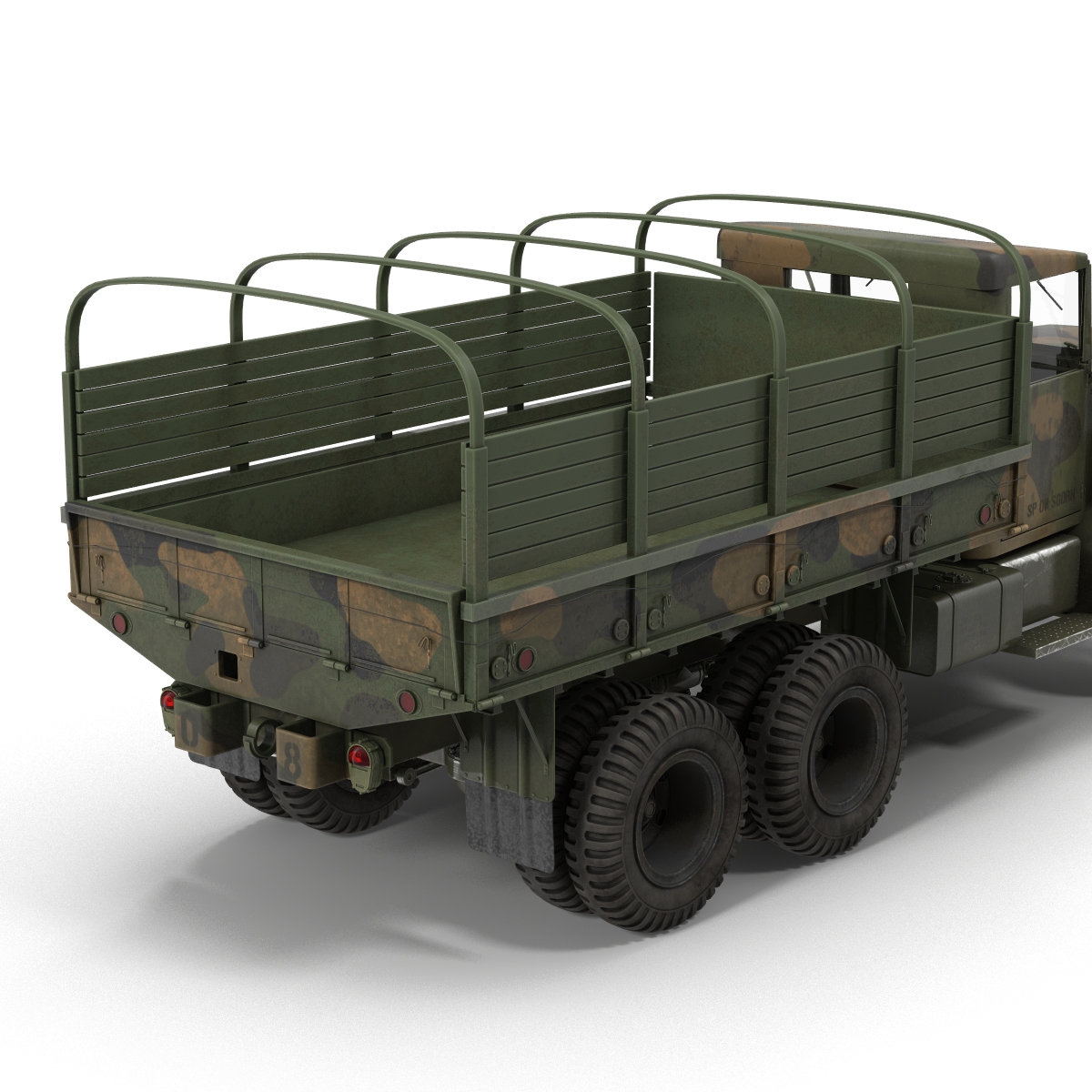 3D US Military Cargo Truck m35a2 Rigged Camo