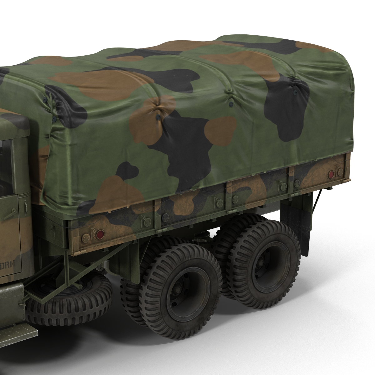 3D US Military Cargo Truck m35a2 Rigged Camo