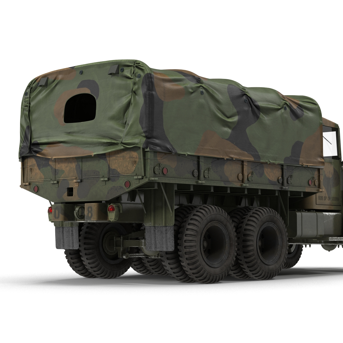 3D US Military Cargo Truck m35a2 Rigged Camo