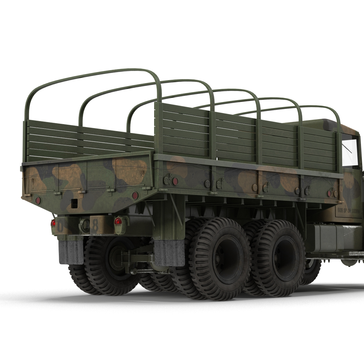 3D US Military Cargo Truck m35a2 Rigged Camo