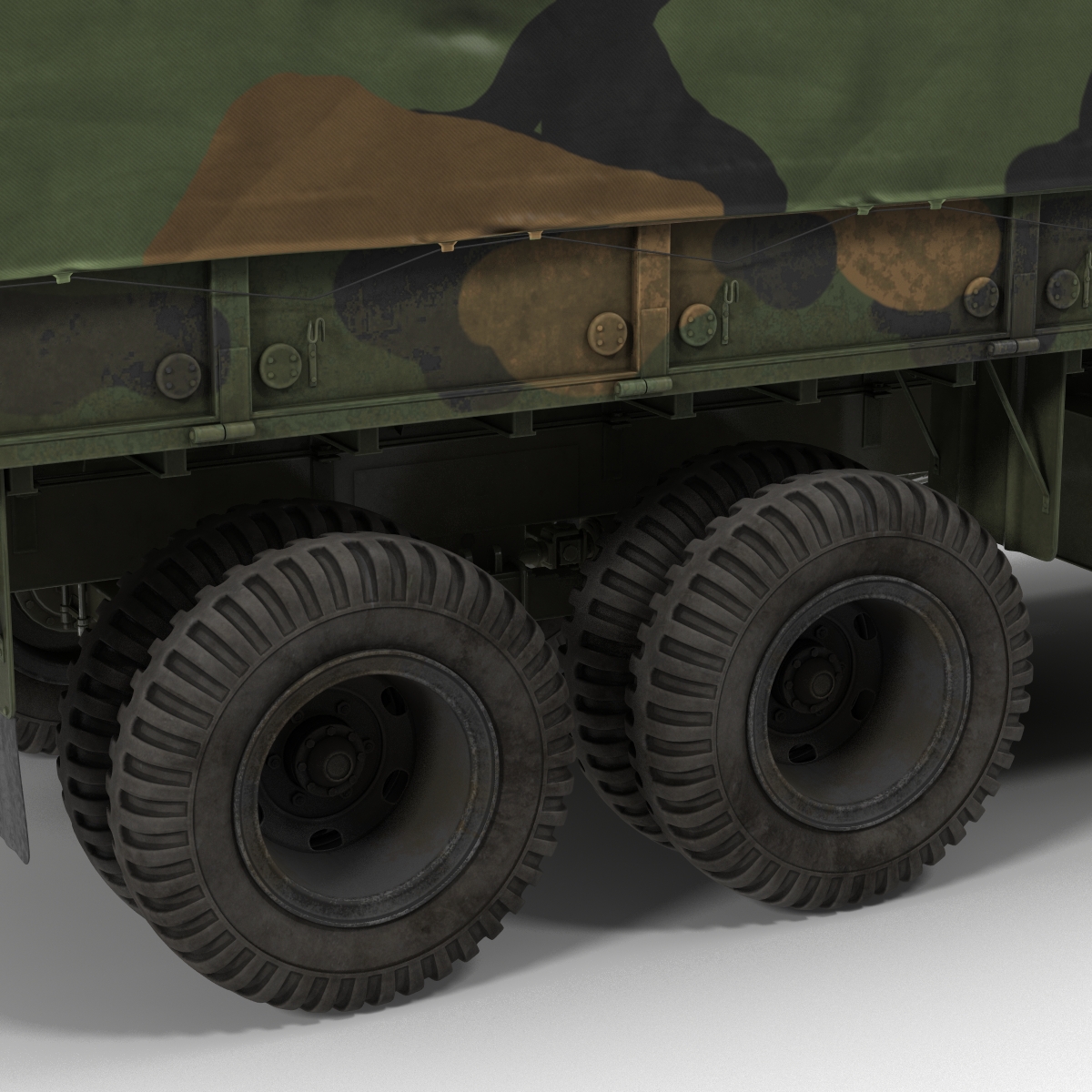 3D US Military Cargo Truck m35a2 Rigged Camo