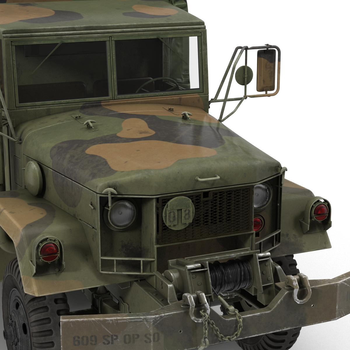 3D US Military Cargo Truck m35a2 Rigged Camo