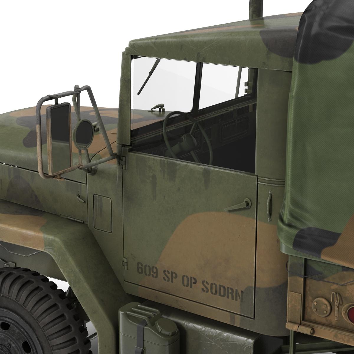 3D US Military Cargo Truck m35a2 Rigged Camo