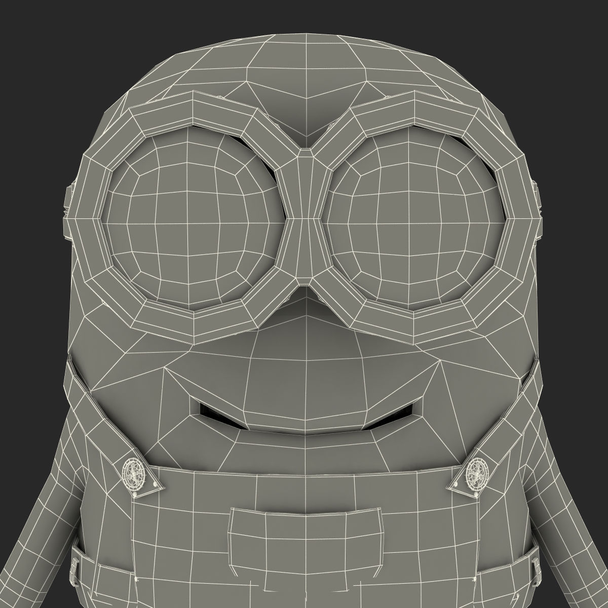 3D Short Two Eyed Minion Rigged model