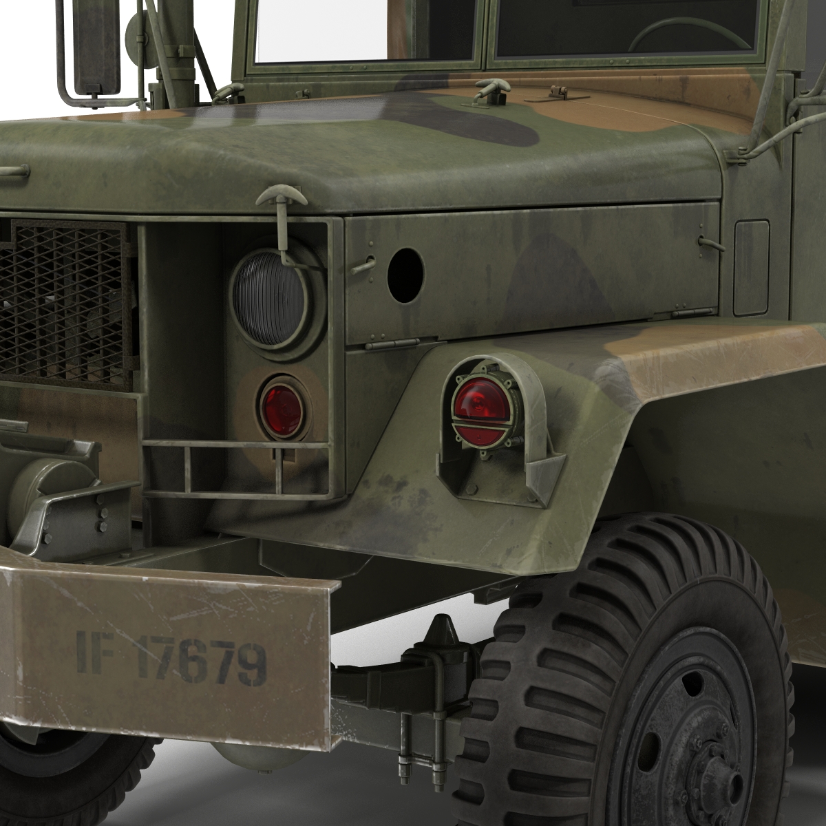 3D US Military Cargo Truck m35a2 Rigged Camo