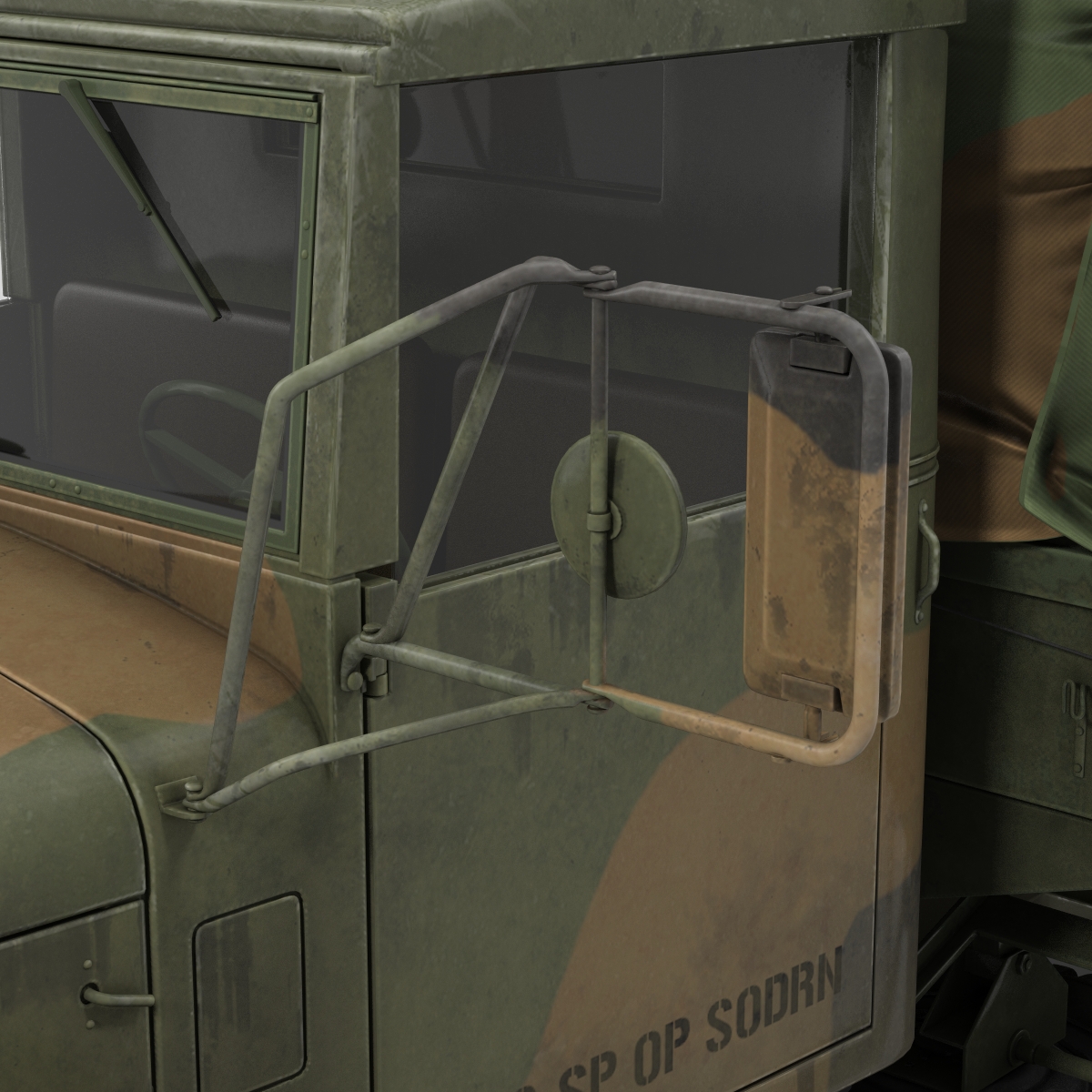 3D US Military Cargo Truck m35a2 Rigged Camo