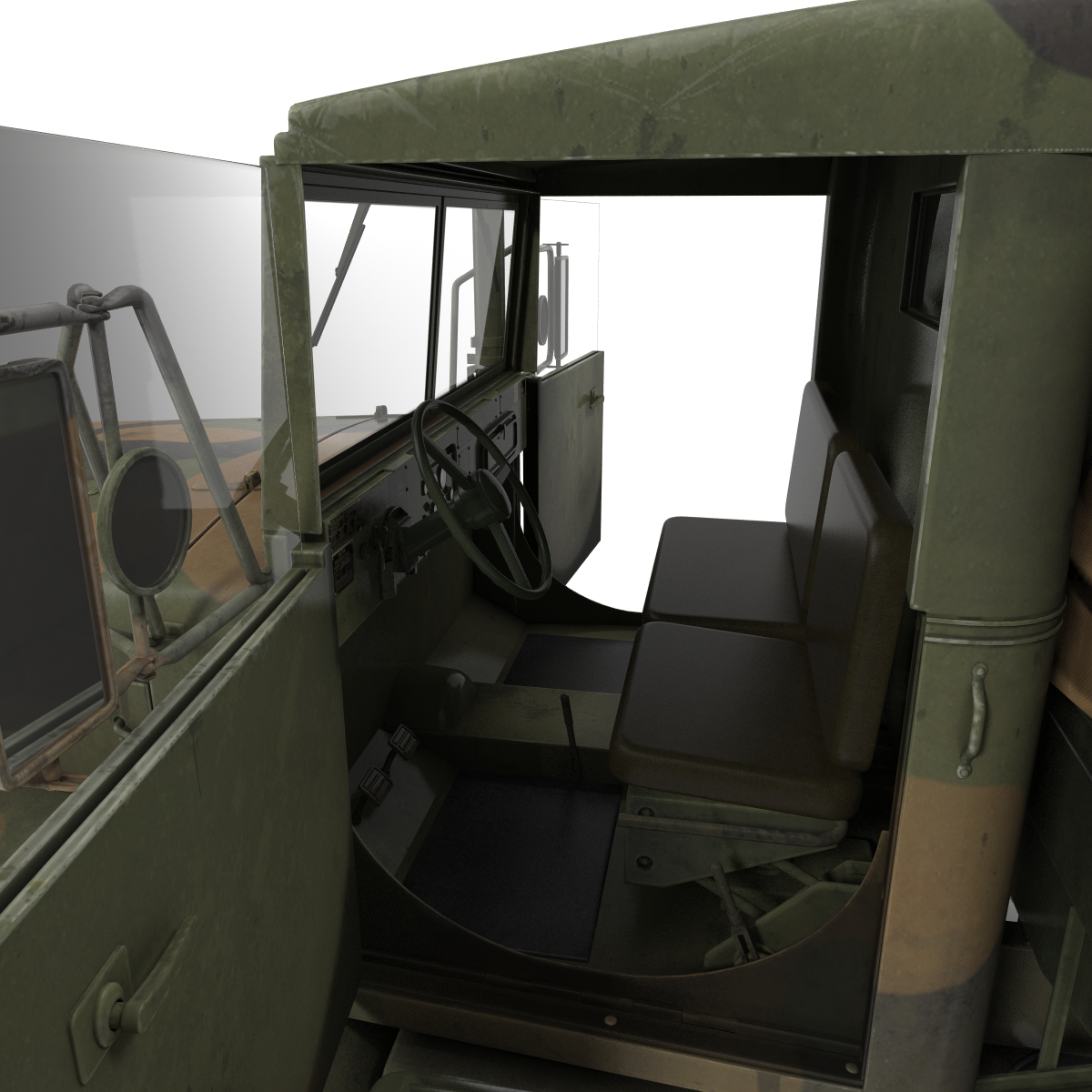 3D US Military Cargo Truck m35a2 Rigged Camo