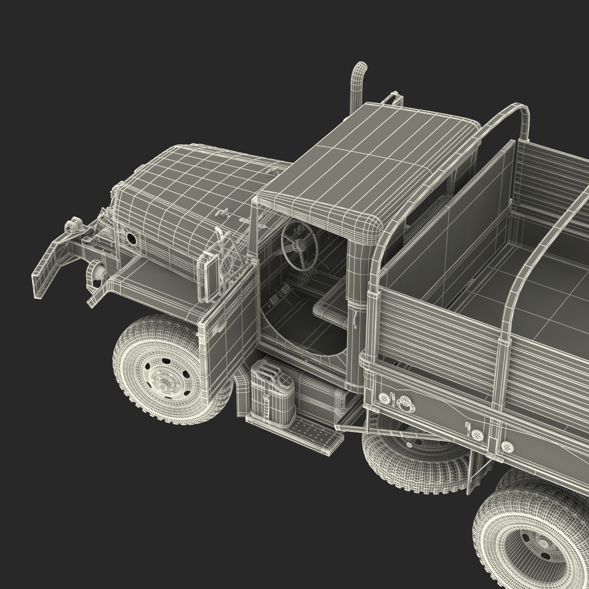 3D US Military Cargo Truck m35a2 Rigged Camo