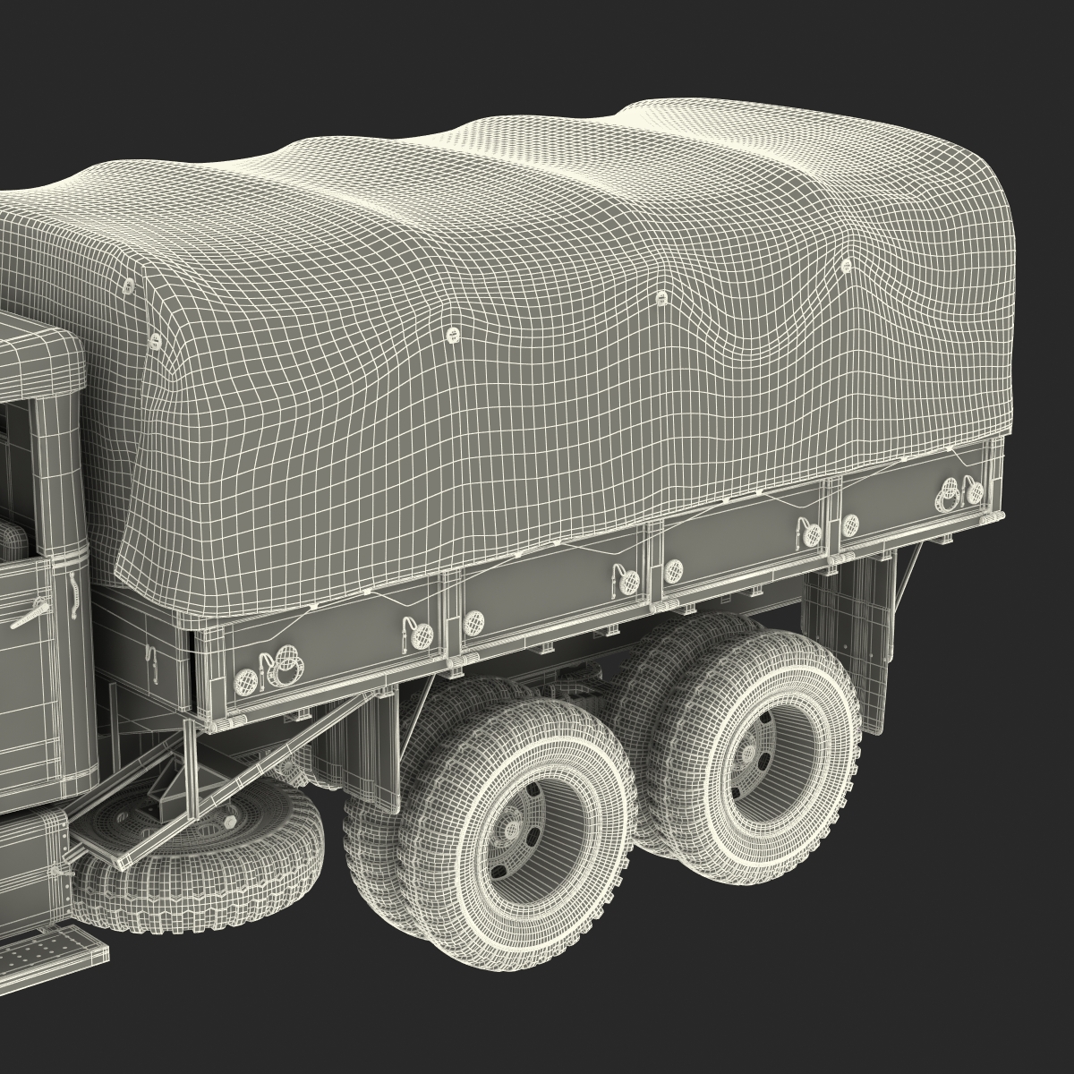 3D US Military Cargo Truck m35a2 Rigged Camo