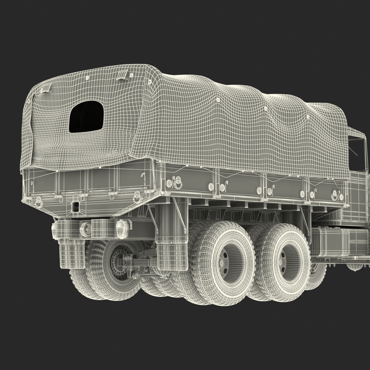 3D US Military Cargo Truck m35a2 Rigged Camo