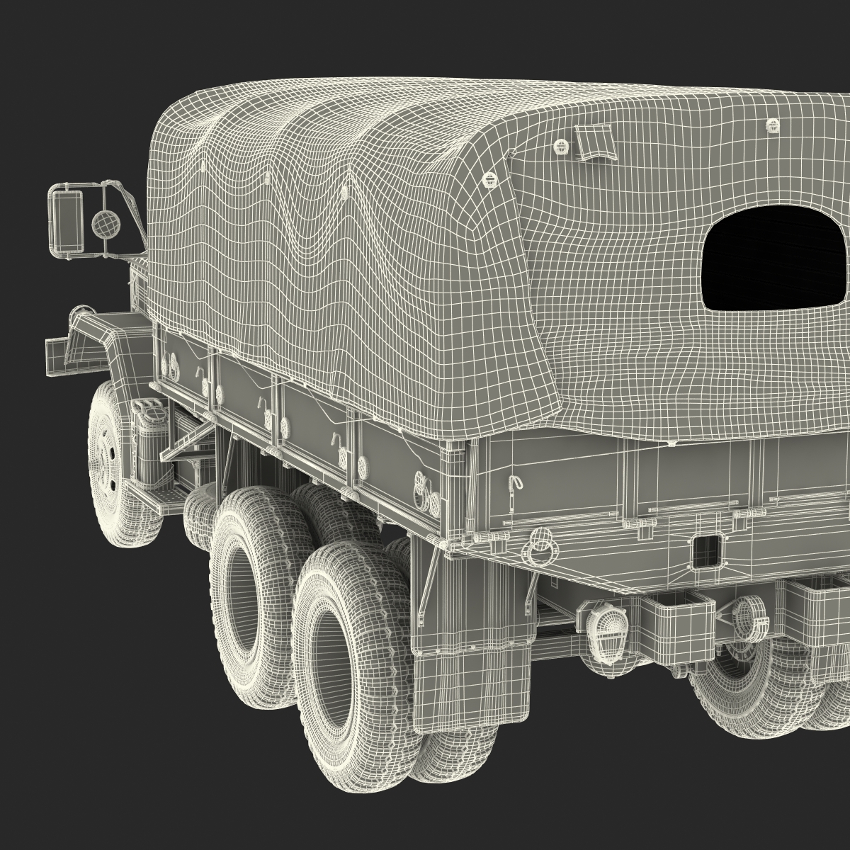 3D US Military Cargo Truck m35a2 Rigged Camo