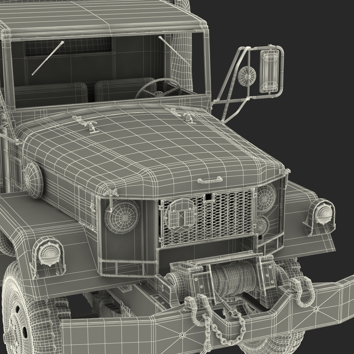 3D US Military Cargo Truck m35a2 Rigged Camo