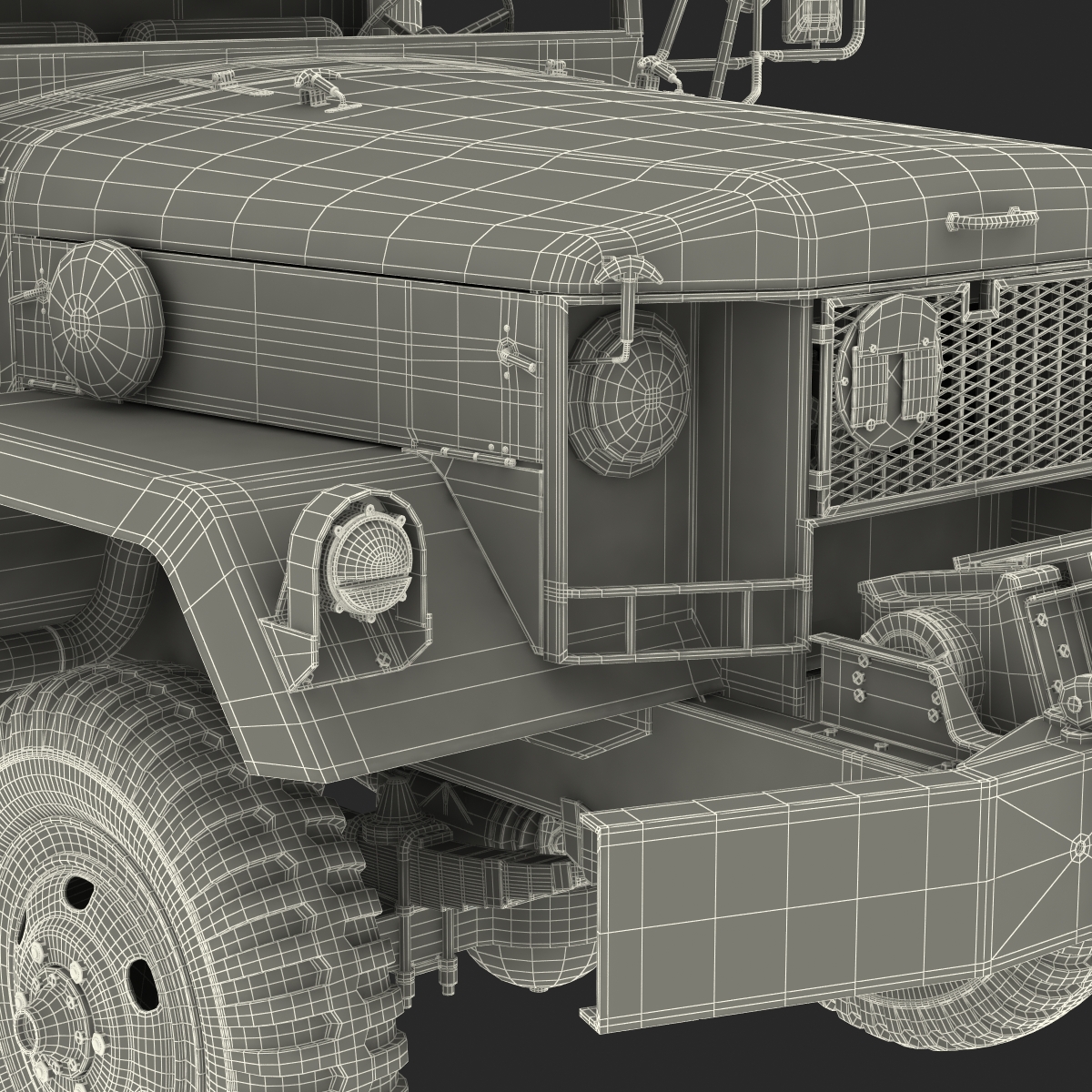 3D US Military Cargo Truck m35a2 Rigged Camo