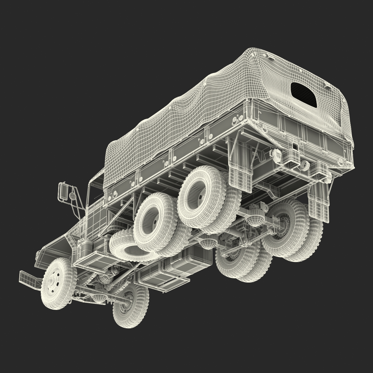 US Military Cargo Truck m35a2 Camo 3D model