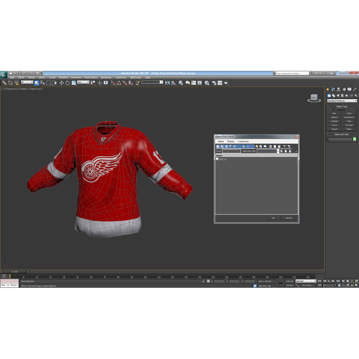 3D Hockey Jersey Detroit Red Wings